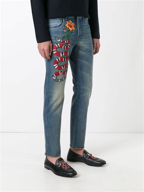 do gucci jeans run small|gucci embroidered jeans men.